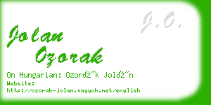 jolan ozorak business card